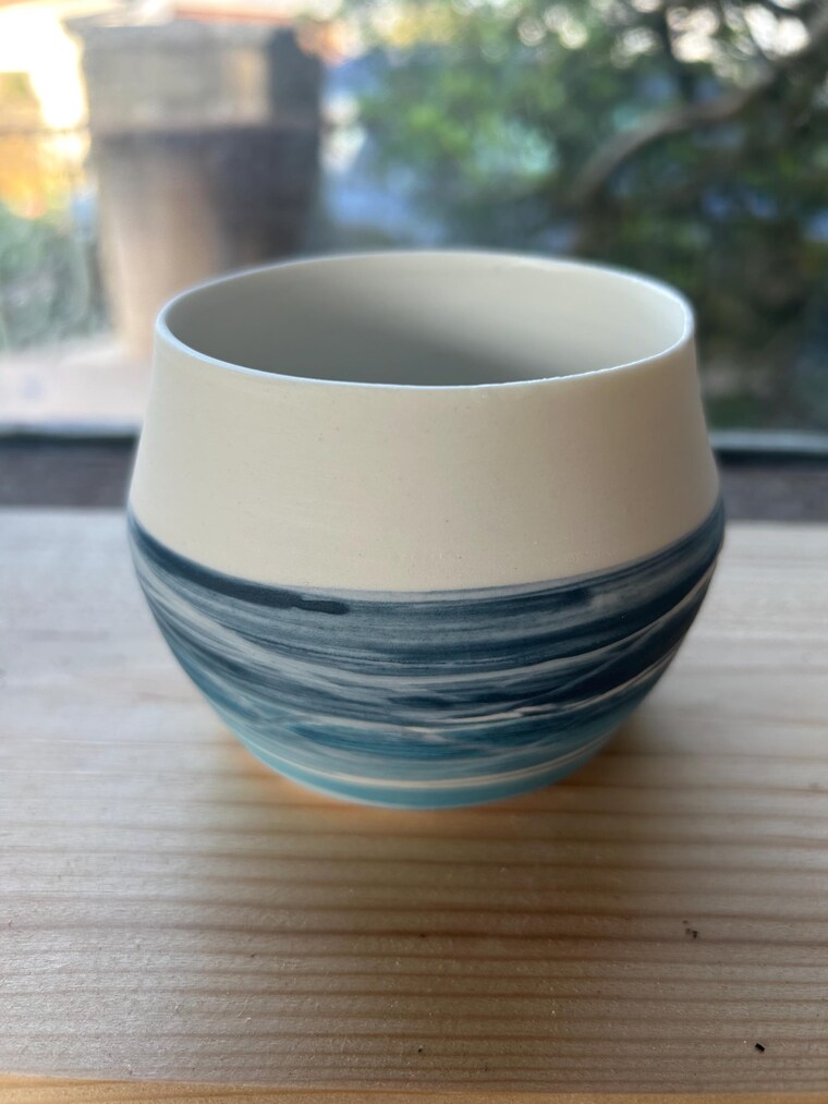 Fern-imprinted stoneware bowl, inspired by a hedgerow walk